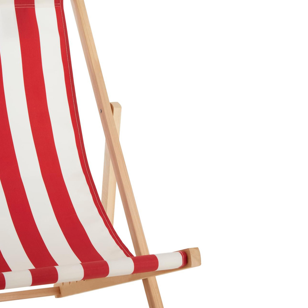 Interiors by Premier Beauport Red and White Deck Chair Image 7