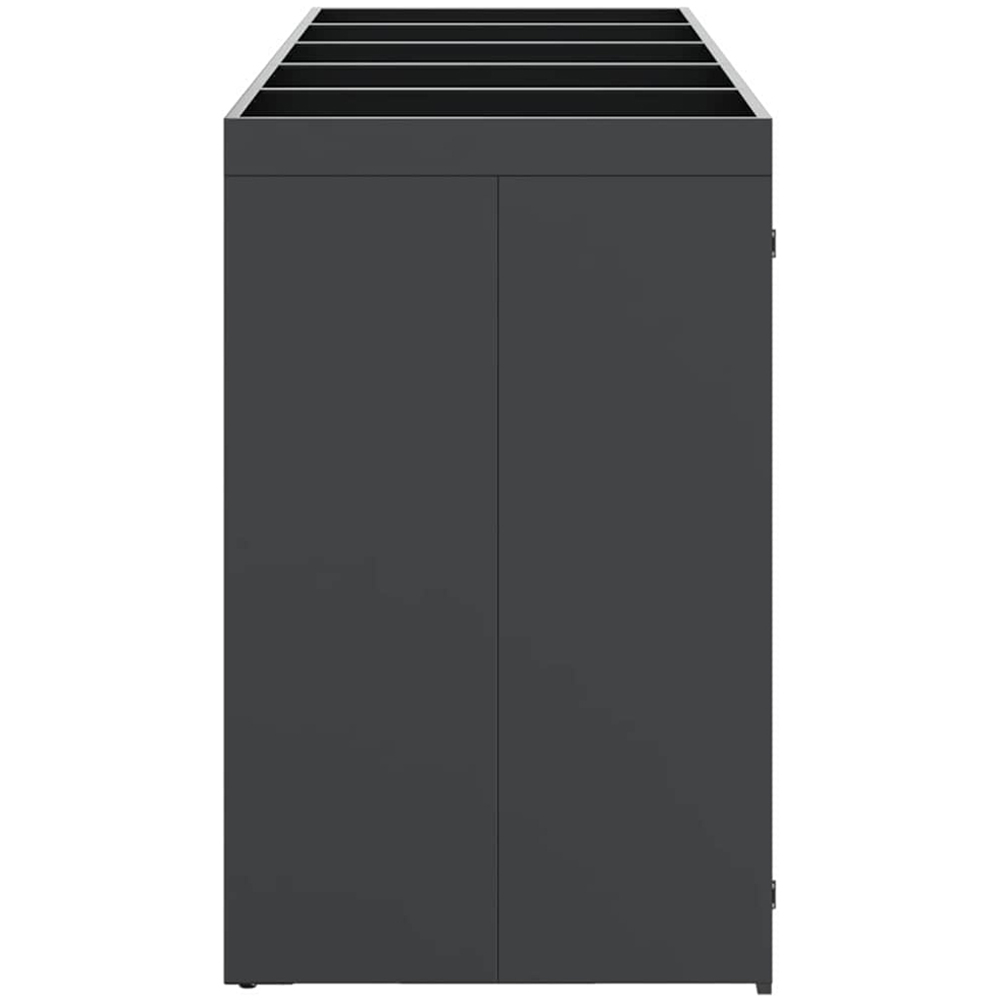 vidaXL Anthracite 5 Wheelie Bin Storage Shed with HDPE Door and Planter Roof Image 5