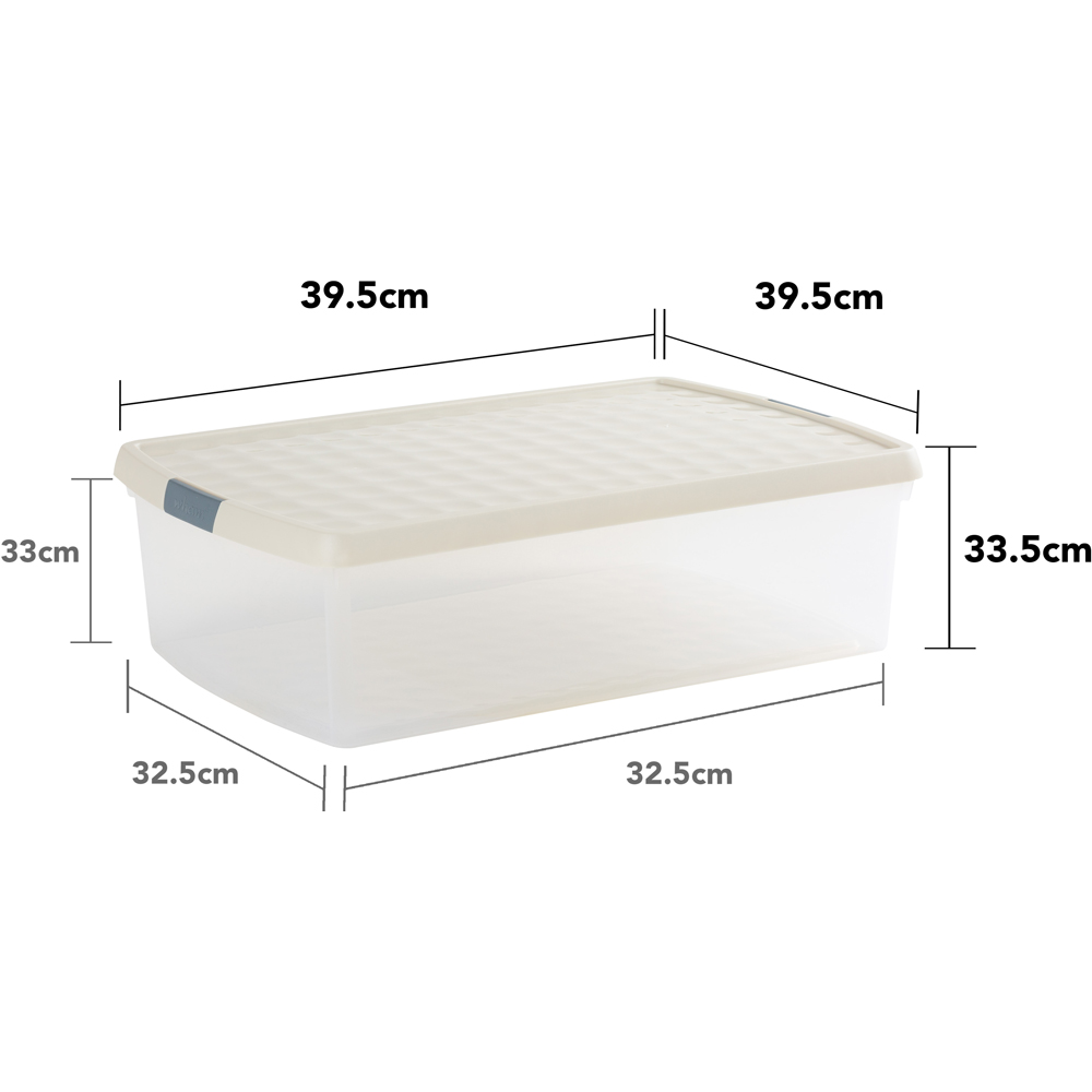 Wham Clip 30L Clear Stone and Slate Grey Rectangular Storage Box with Lid 3 Pack Image 7