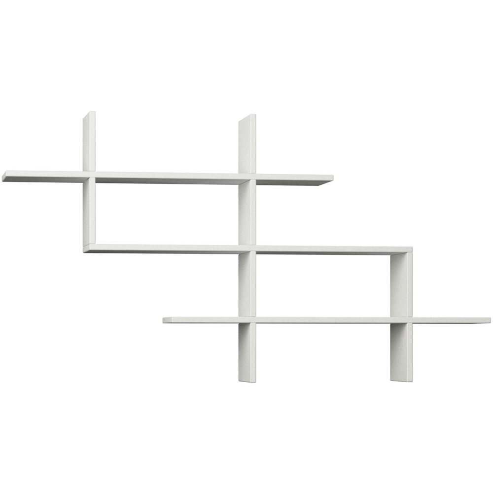 Decortie Halic 3 Shelf White Wall Mounted Bookcase Image 2