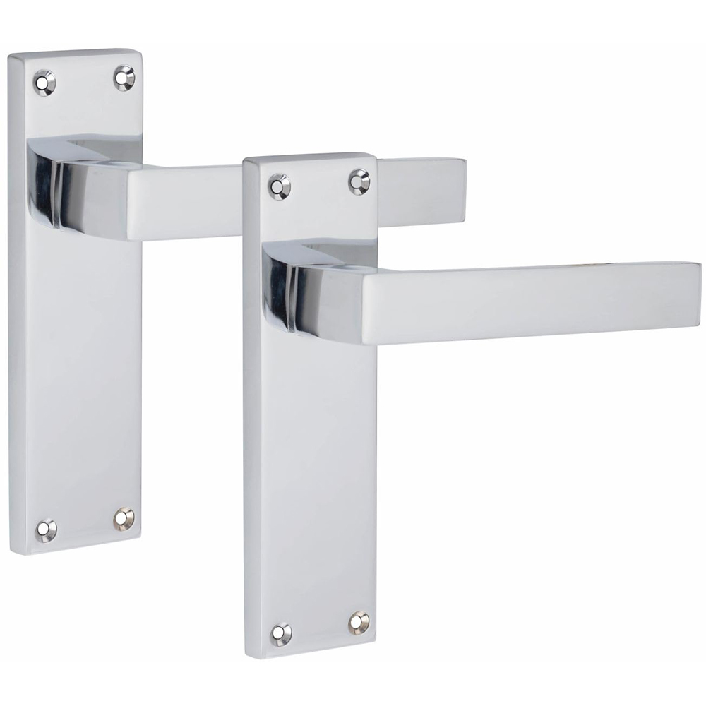 Golden Grace Polished Chrome Victorian Straight Delta Latch Door Handle with Hinge 4 Pack 150 x 40mm Image 3