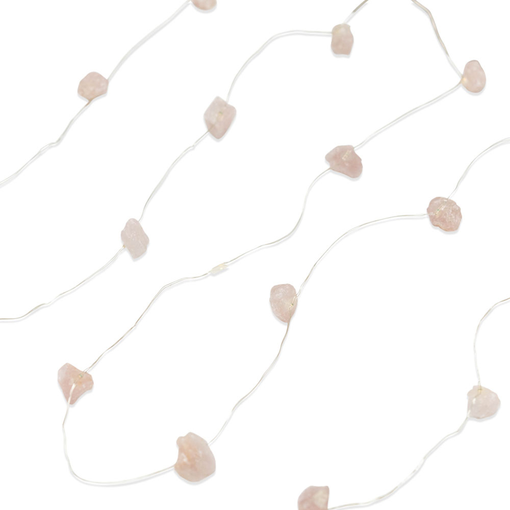 ValueLights Crystal Wellness 2.3m Rose Quartz LED Fairy String Light Image 2