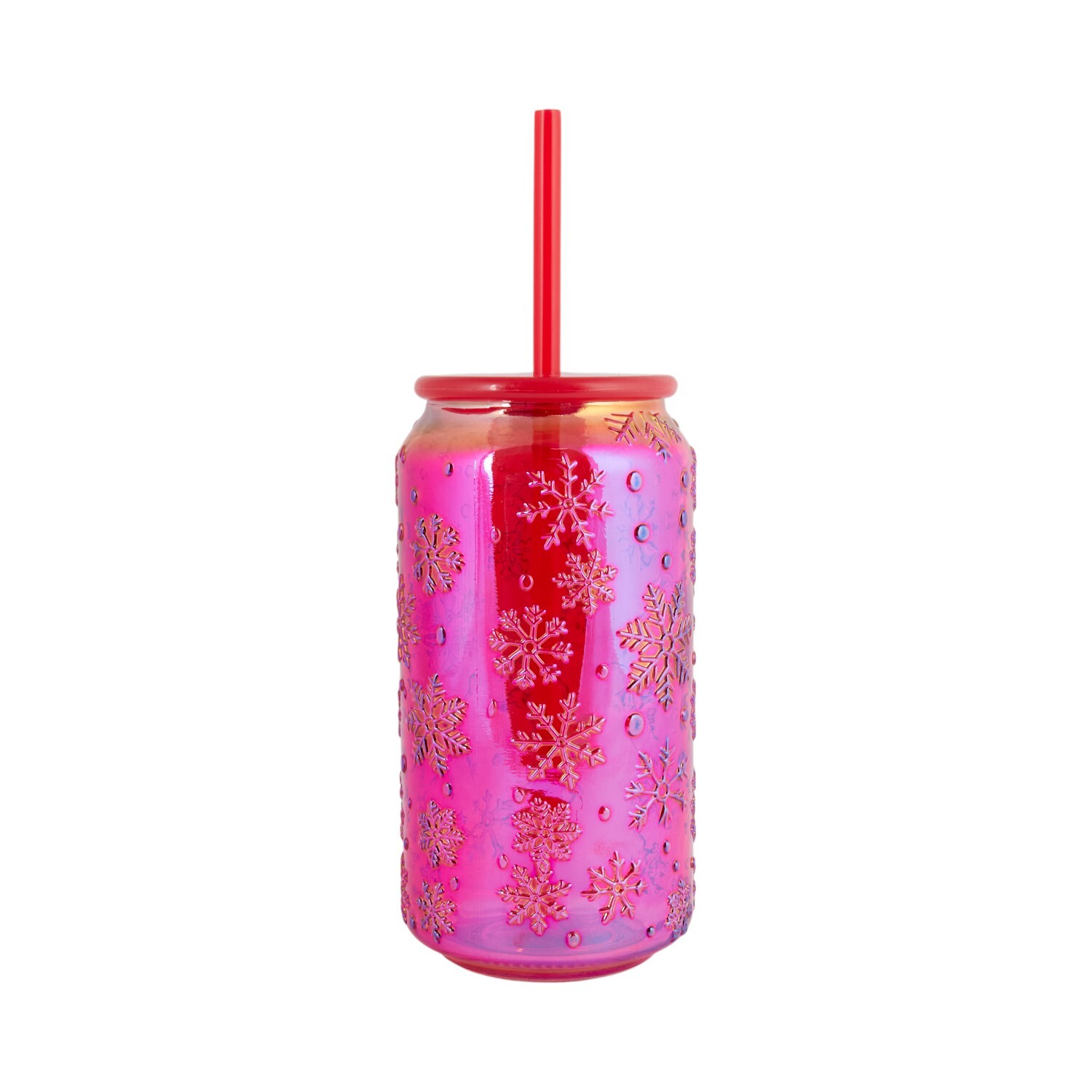 Xmas Iridescent Glass Jar Image 1