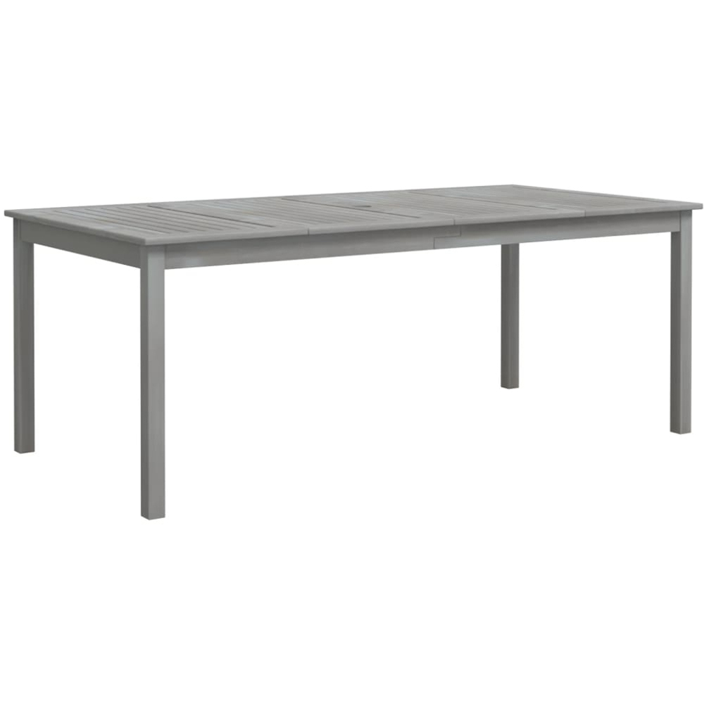vidaXL 6 Seater Solid Acacia Wood Rectangular Garden Dining Table Grey Image 2