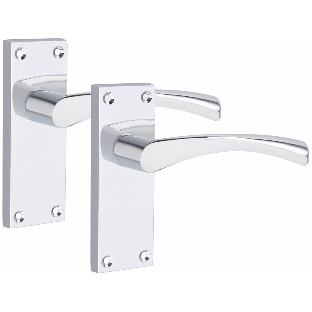 Golden Grace Silver Victorian Scroll Astrid Latch Door Handle 4 Pack 120 x 40mm Image 2