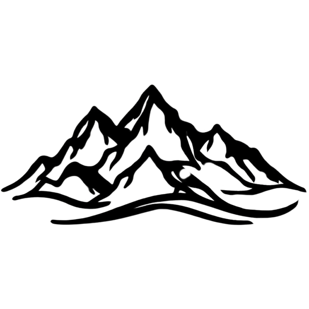 Decortie Mountain Range Textured Black Large Metal Wall Art Image 1