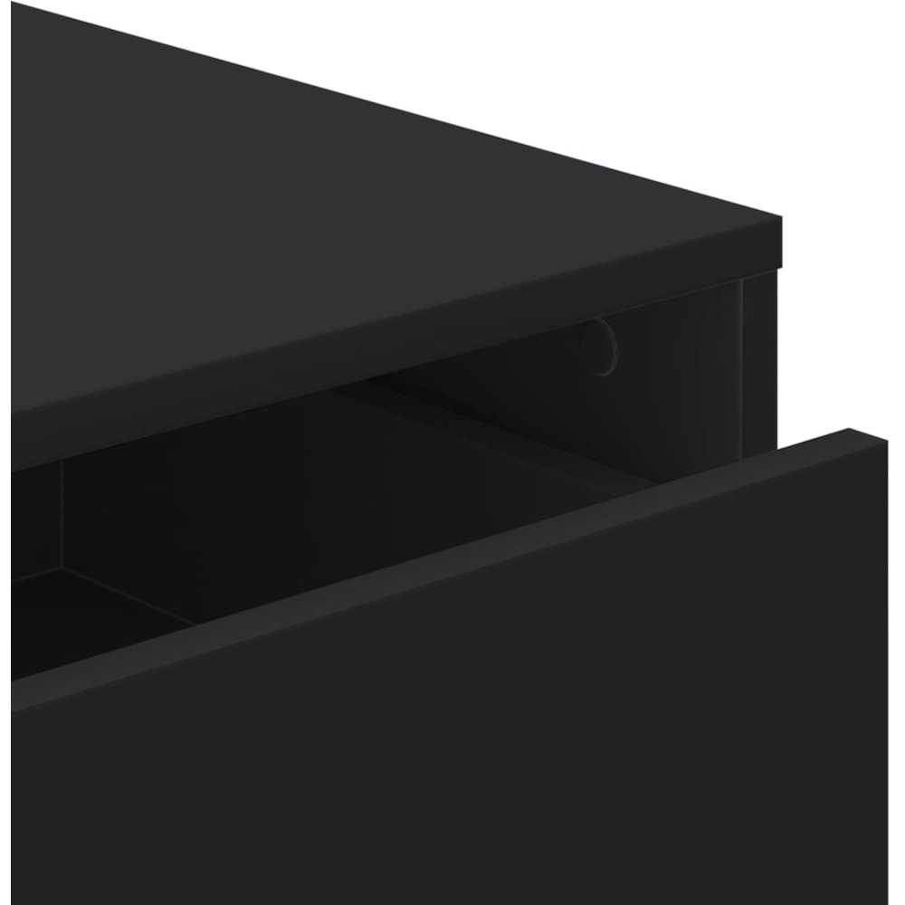 vidaXL Black Engineered Wood Corner Chest of Drawers Image 7