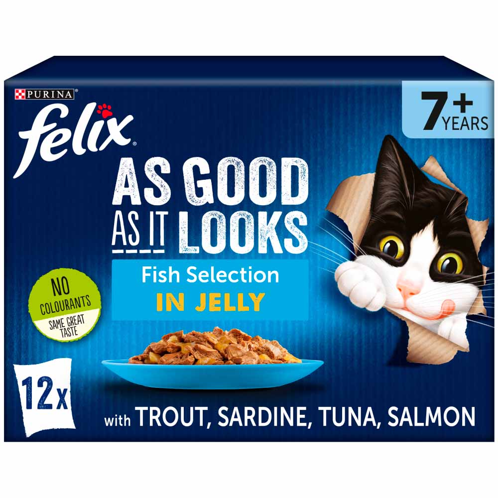 Felix As Good As It Looks Senior Cat Food Fish 12 x 100g Image 1