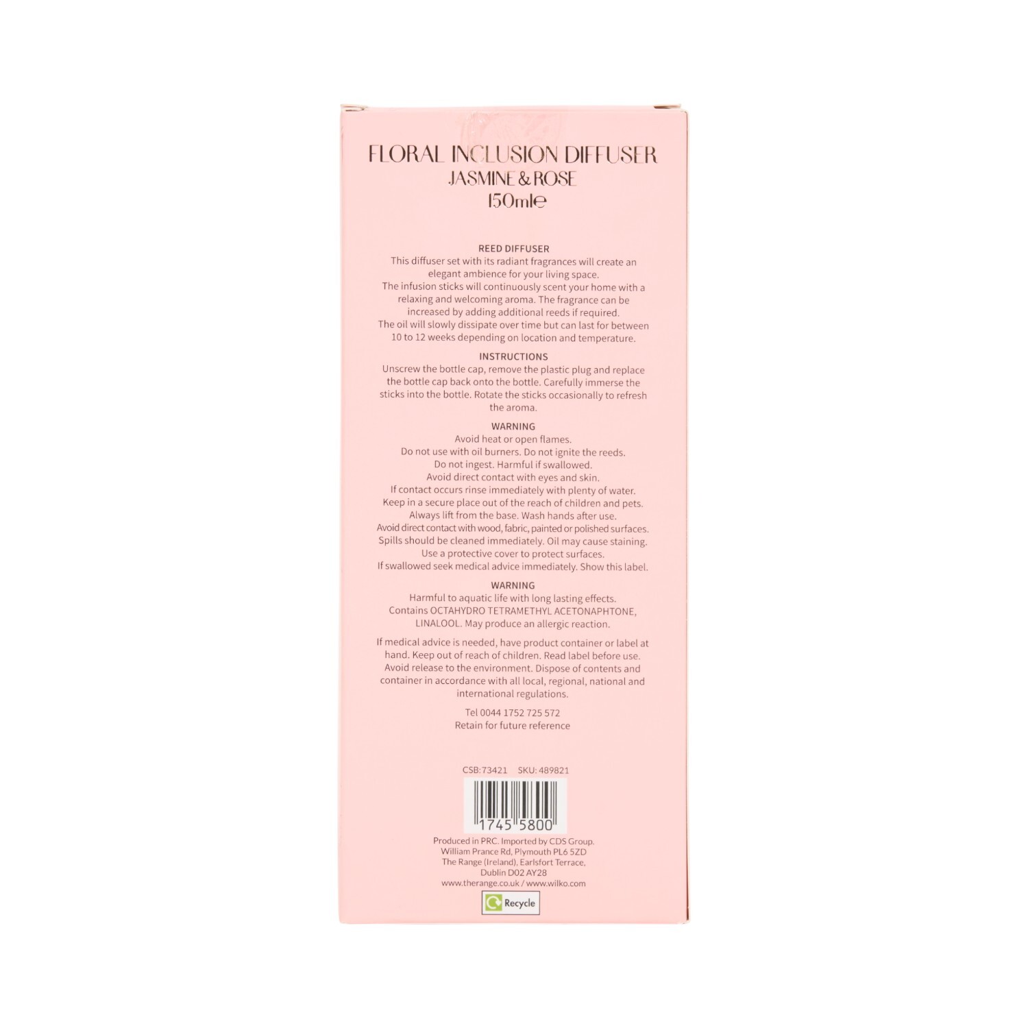 Floral Inclusion Diffuser Pink Image 4