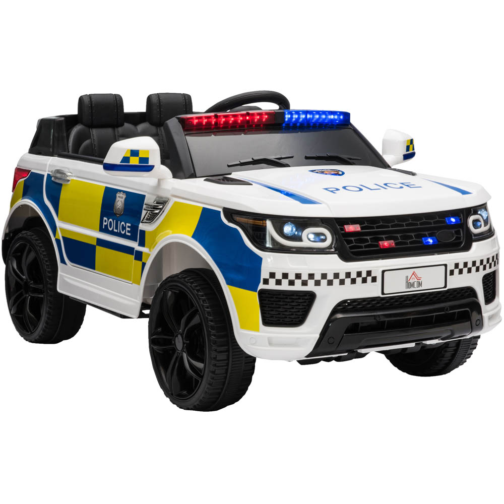 Tommy Toys Kids Ride On Electric Police Car White 12V Image 1