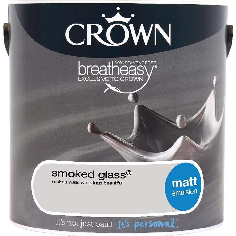 Crown Smoked Glass Matt Emulsion 2.5L Image 1