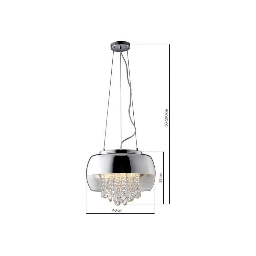Milagro Luna Silver LED Pendant Lamp 230V Image 8