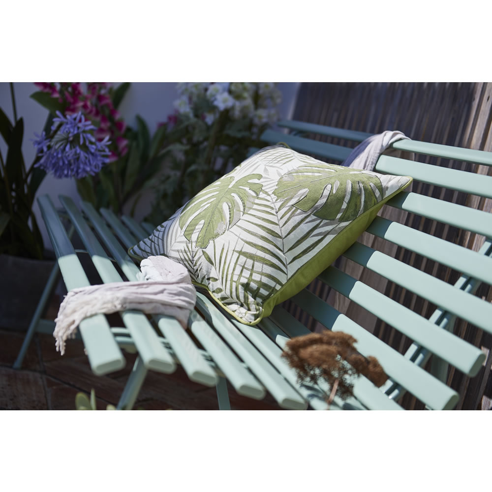 Wilko Garden Bench Metal Sage Green Image 5