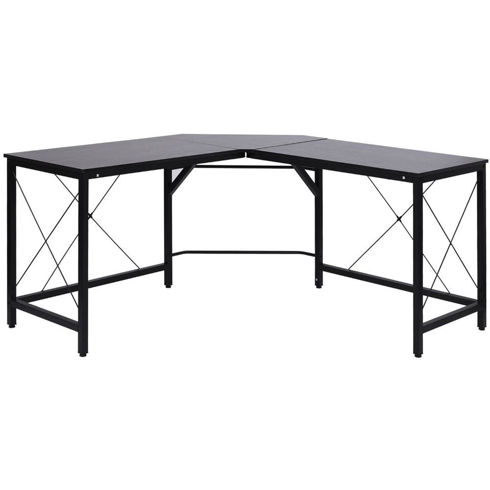 Portland L-Shaped Corner Desk Black Image 2