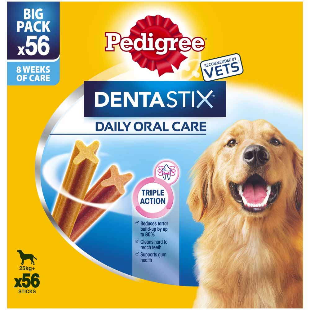 Pedigree 56 pack Dentastix Daily Dental Chews Large Dog Treats Image 1