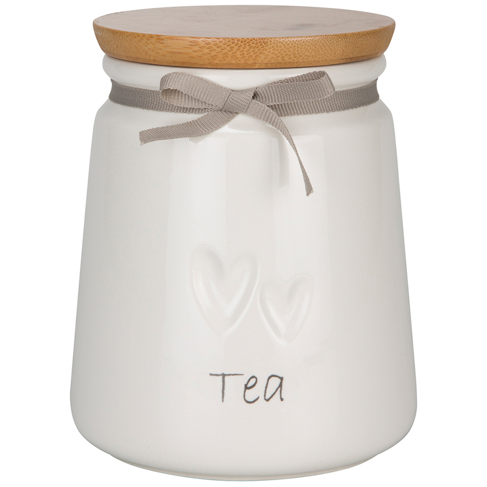 Harmony Debossed Heart Tea Canister Image