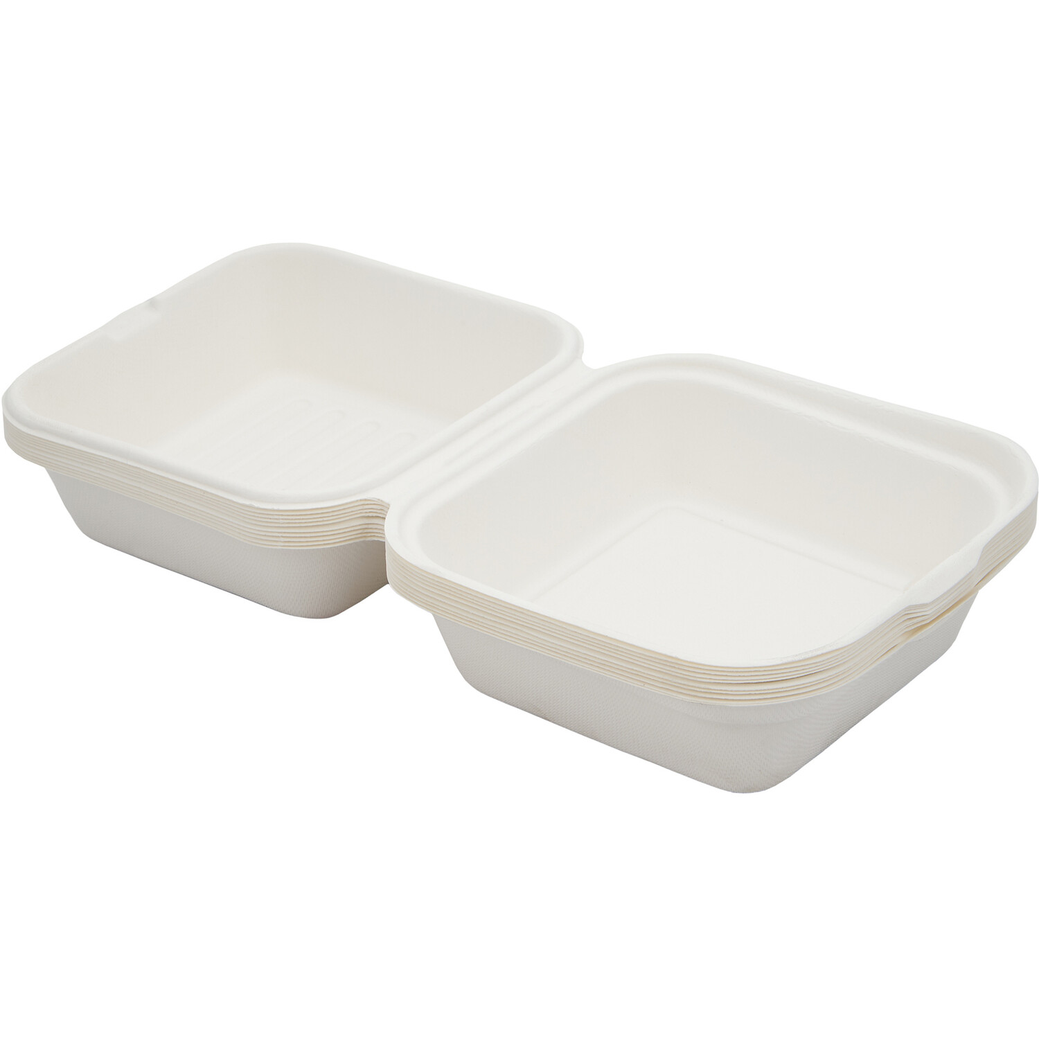 Pack of 10 Bagasse Burger Boxes - White Image 2
