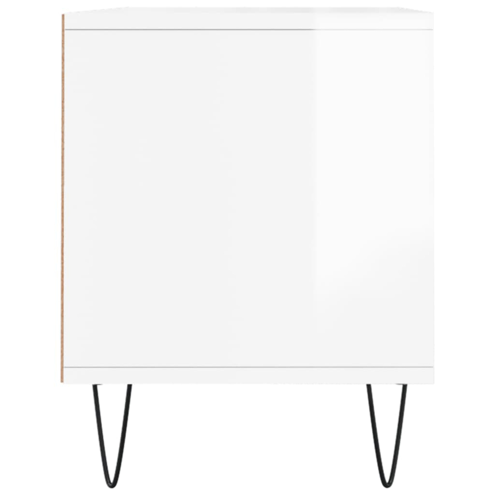 vidaXL 2 Drawer 2 Shelf High Gloss White TV Cabinet Image 7