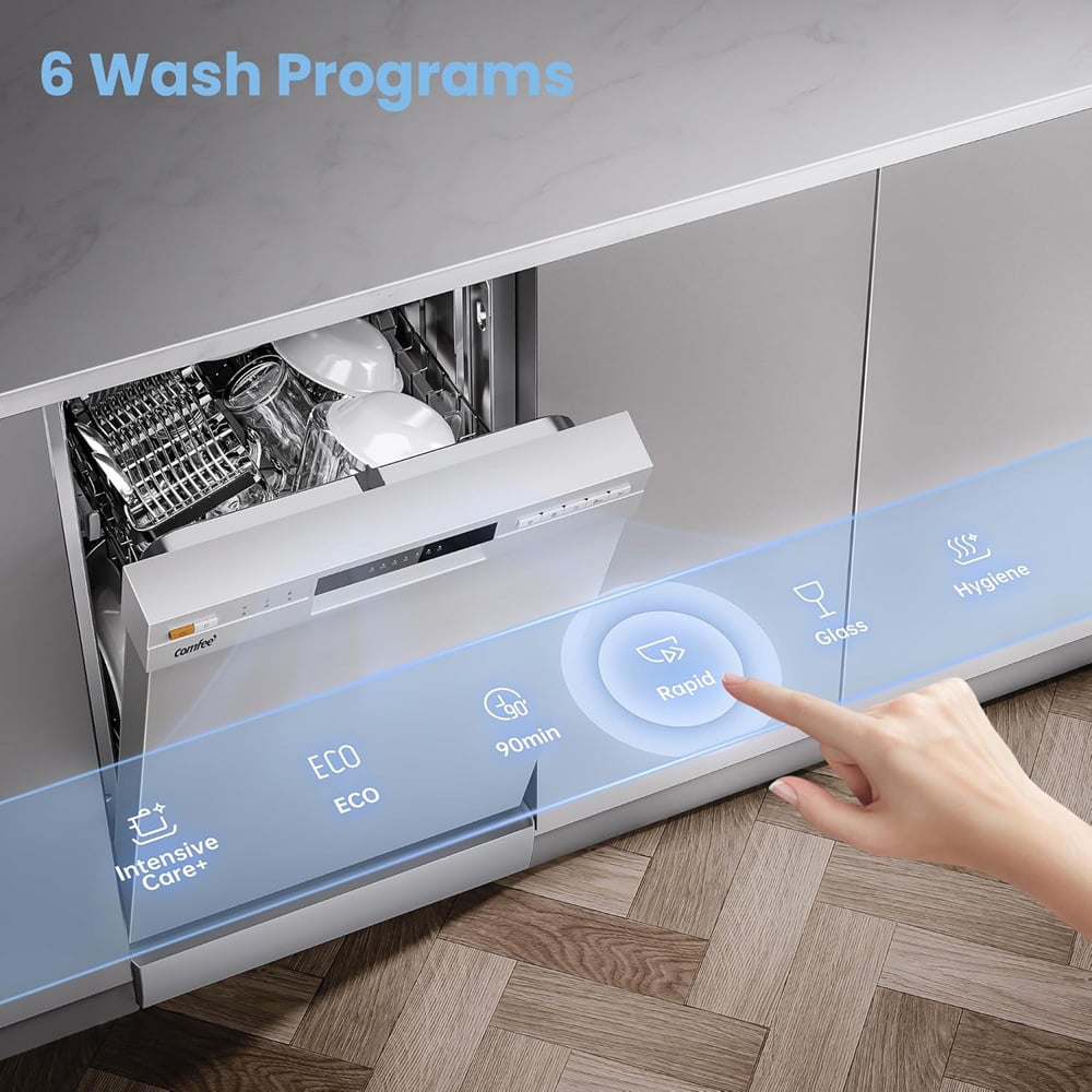 Living and Home Midea White 10 Place Settings and 6 Washing Programs Dishwasher Image 5