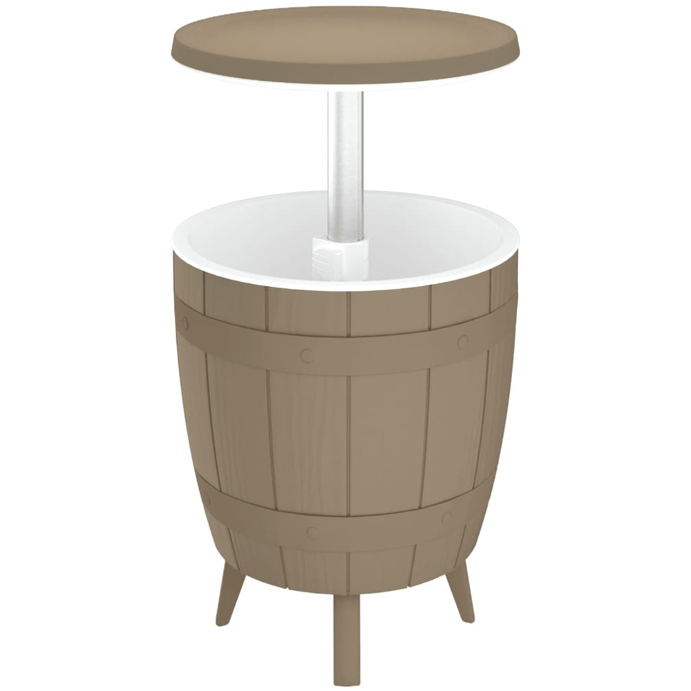 vidaXL Brown Rattan Ice Cooler Table Image 1