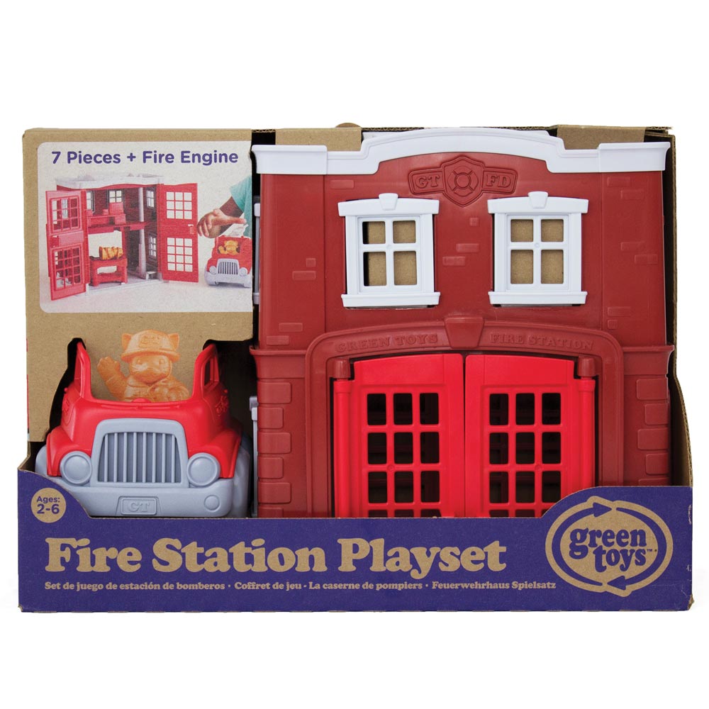 BigJigs Toys Green Toys Fire Station Playset Image 4