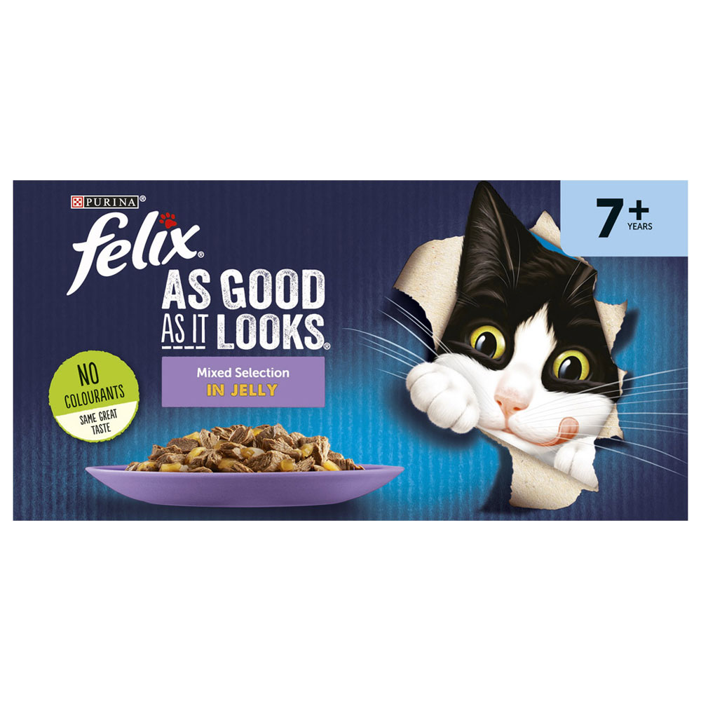 Purina Felix As Good As It Looks Senior Mixed Selection in Jelly Wet Cat Food 12 x 100g Image 5