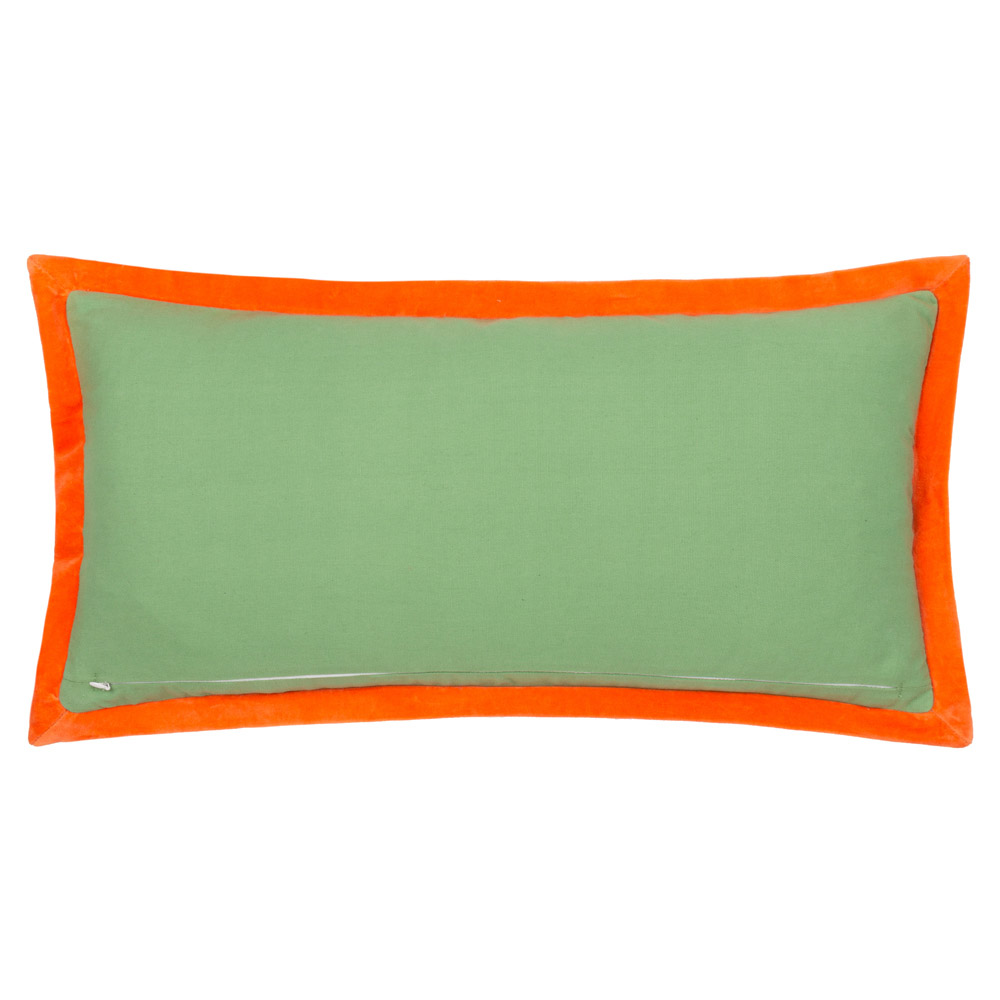 Paoletti Casa Peridot and Orange Embroidered Cushion Image 2