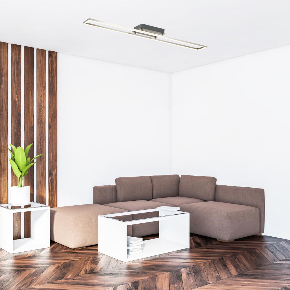 Happy Homewares Strip Brushed Nickel LED Ceiling Light Fitting Image 2