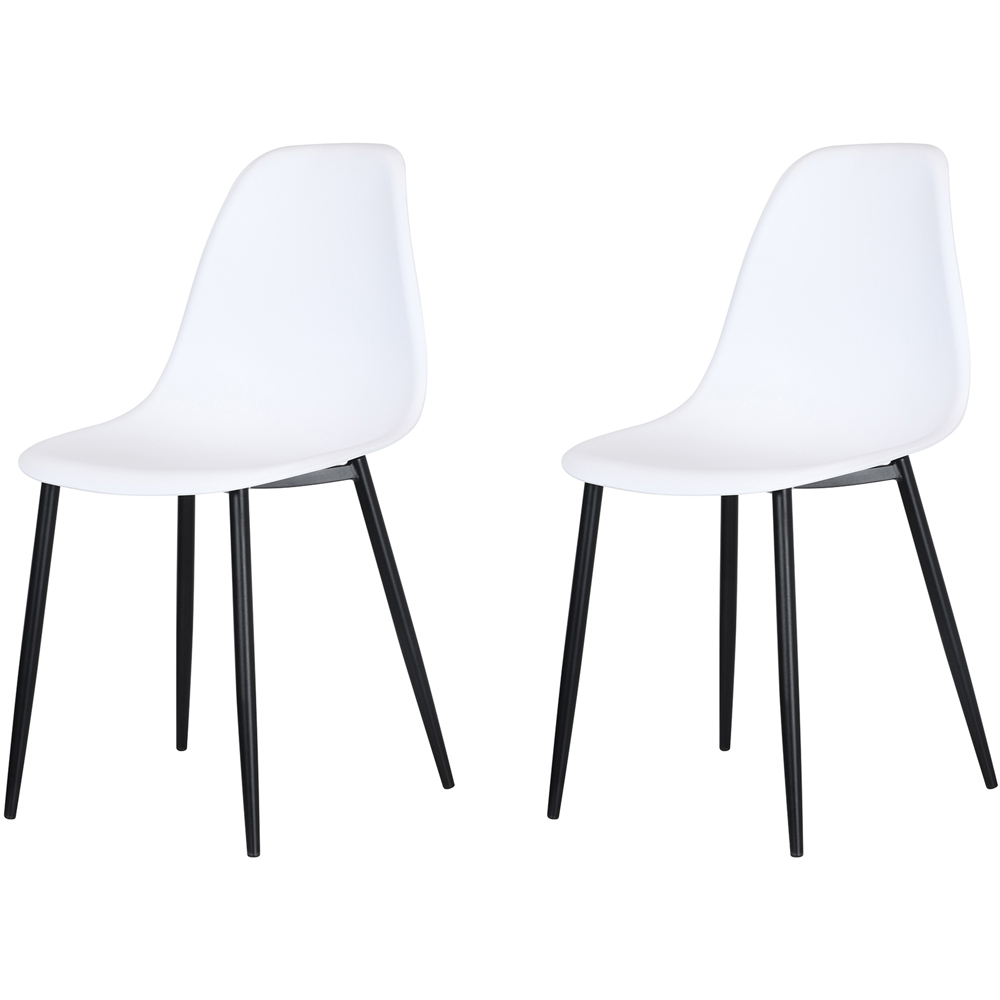 Core Products Aspen Set of 2 White and Black Curved Dining Chair Image 4