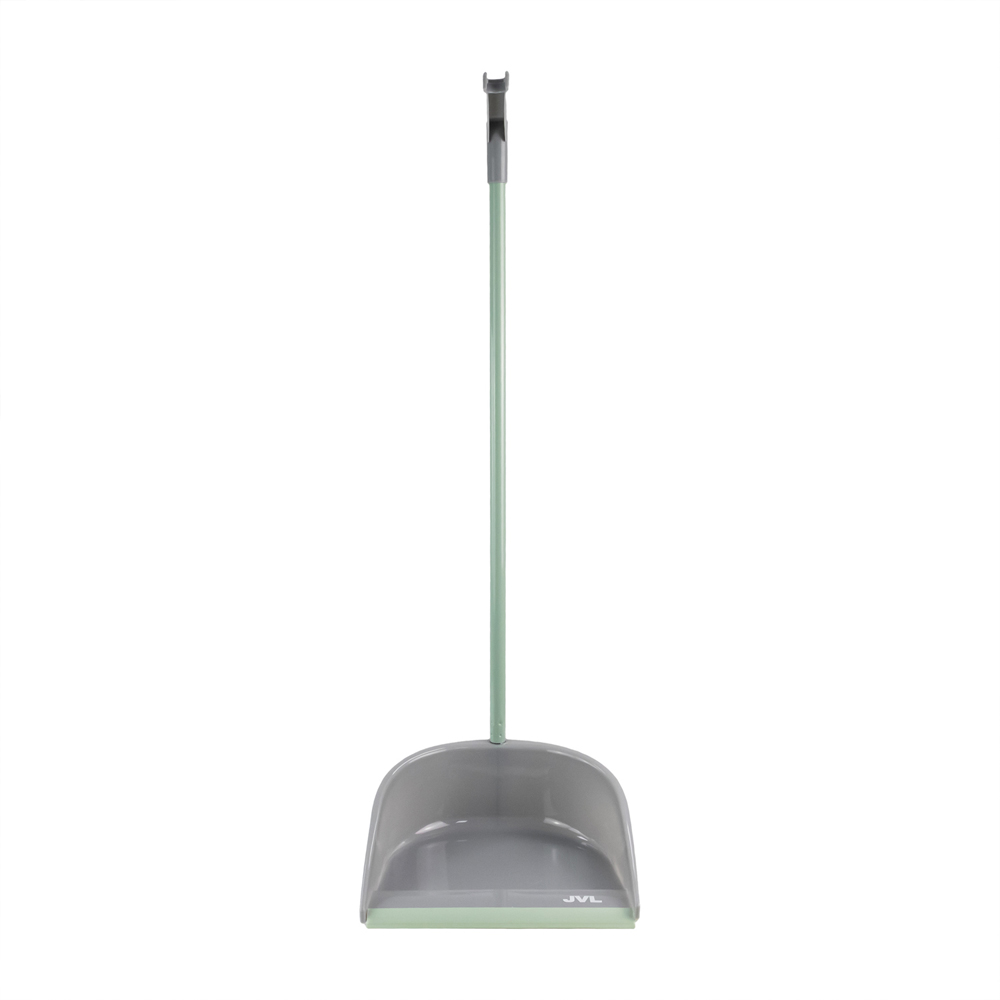 JVL Grey Long Handle Dust Pan and Brush Set Image 4