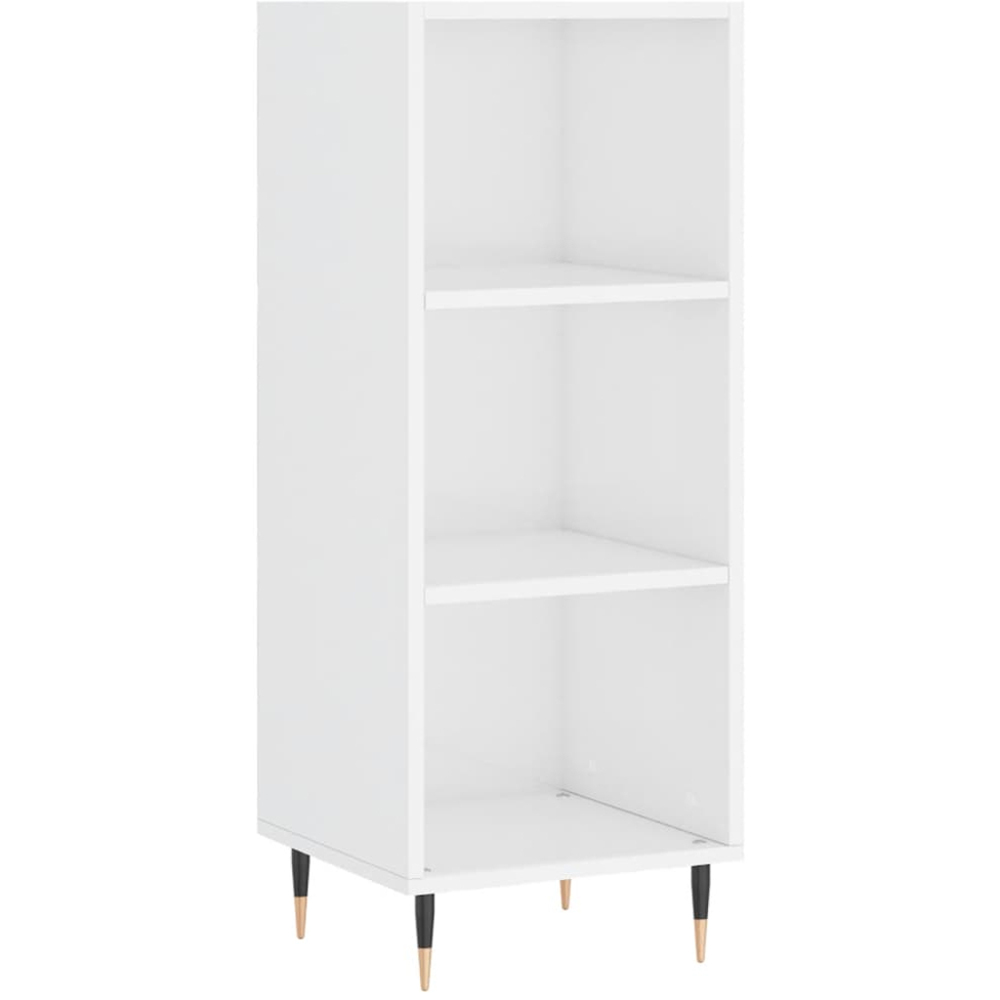 vidaXL 3 Shelf High Gloss White Sideboard Image 2