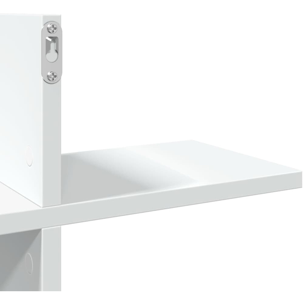 vidaXL 8 Shelf White Floating Wall Shelf Image 7