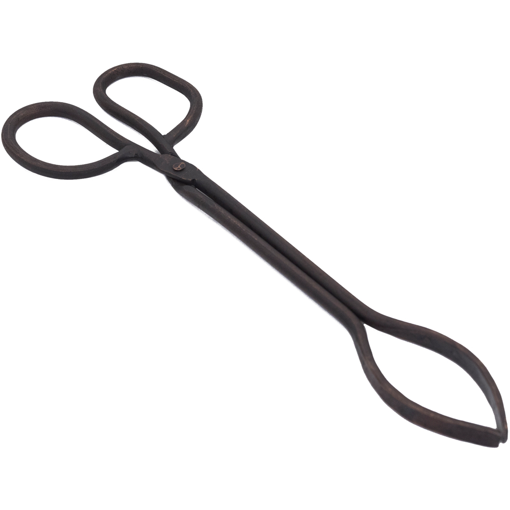 Charles Bentley Black Cast Iron Coal Tongs Image 1