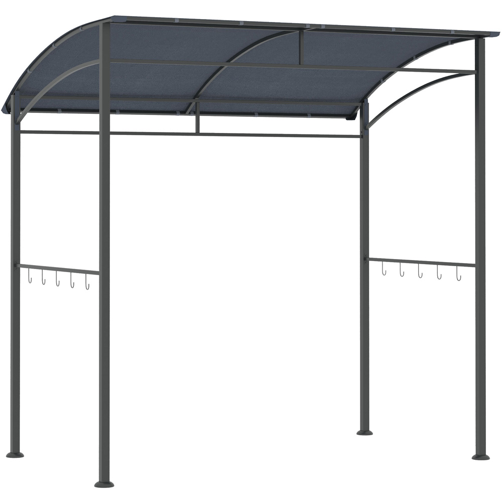 Outsunny 2 x 1.5m Grey Metal Frame BBQ Grill Gazebo with Hooks Image 2