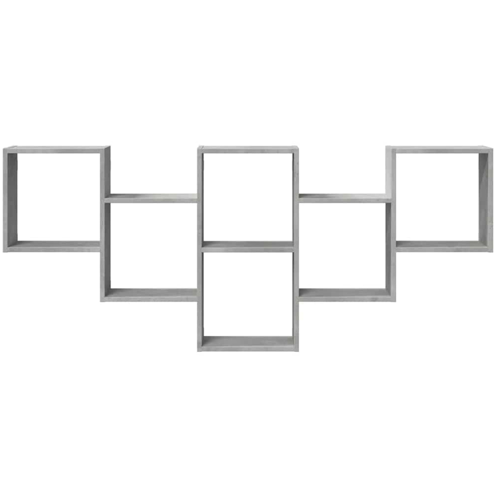 vidaXL 7 Shelf Concrete Grey Floating Wall Shelf Image 2