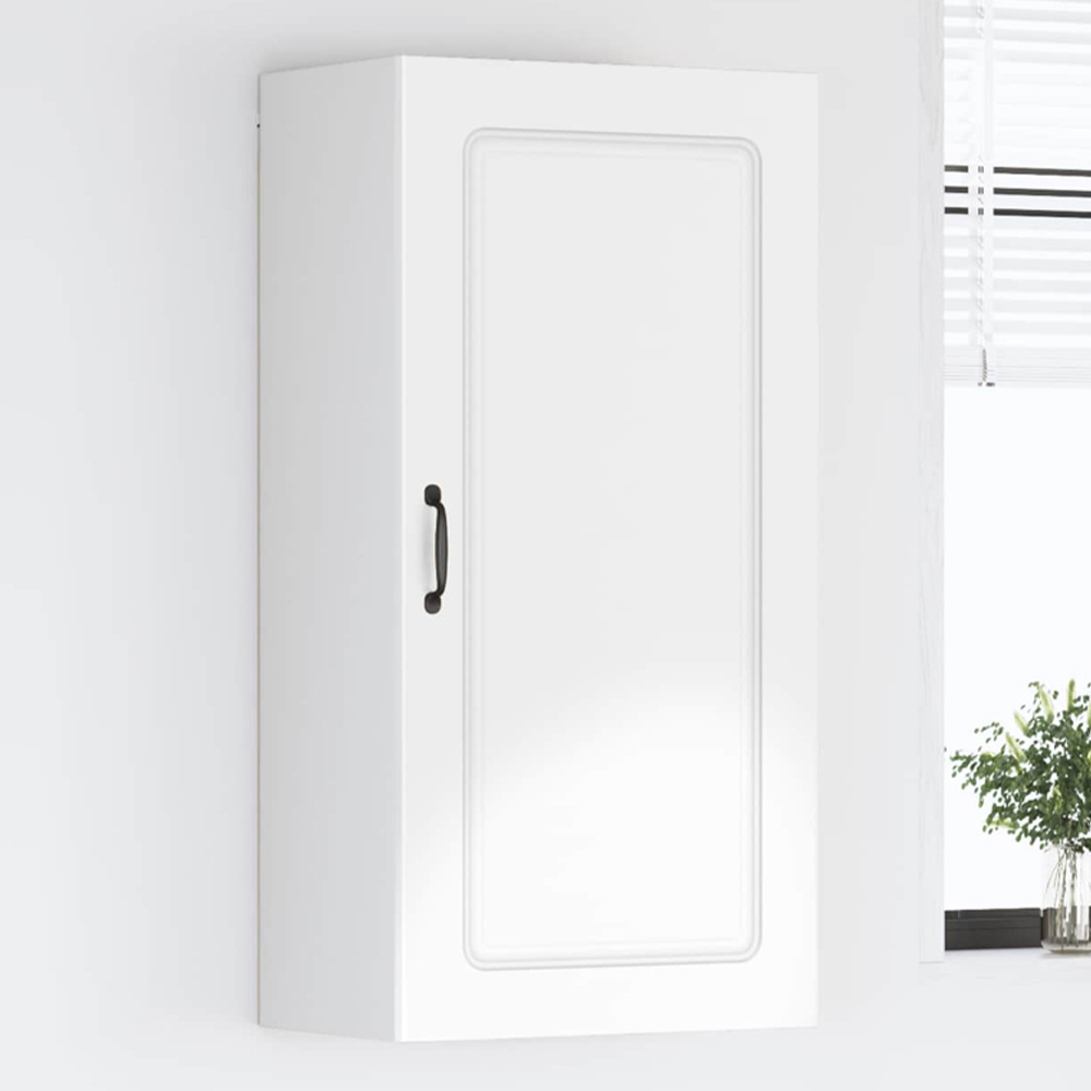 vidaXL Single Door High Gloss White Kitchen Wall Cabinet Image 1