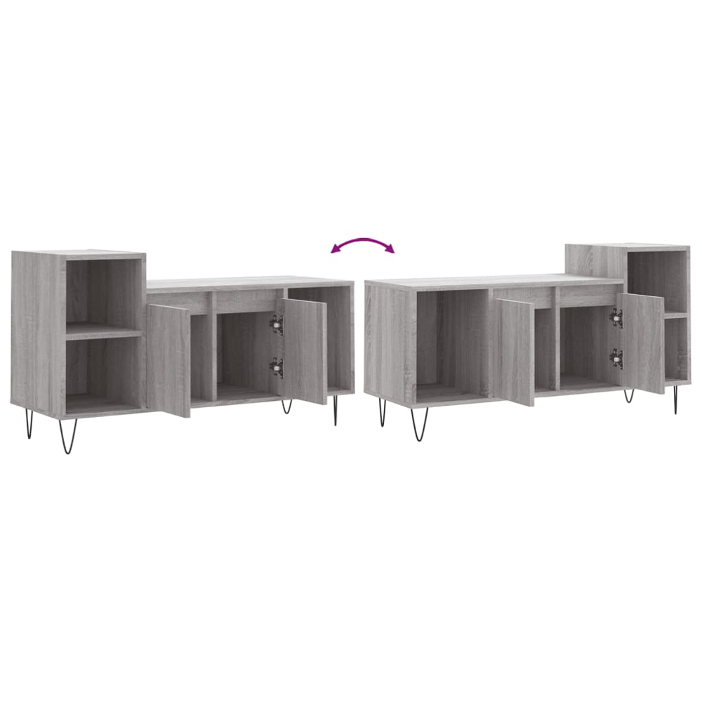 vidaXL 2 Door 3 Shelf Grey Sonoma TV Cabinet Image 9