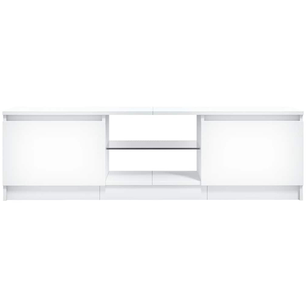 vidaXL 2 Door 2 Shelf White TV Cabinet with LED Lights Image 6