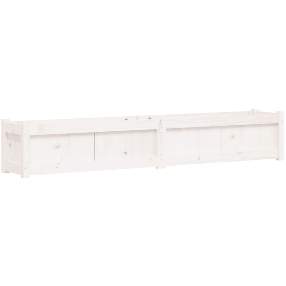 vidaXL White Solid Pine Wood Garden Planter 181 x 31 x 31cm 2 Pack Image 1