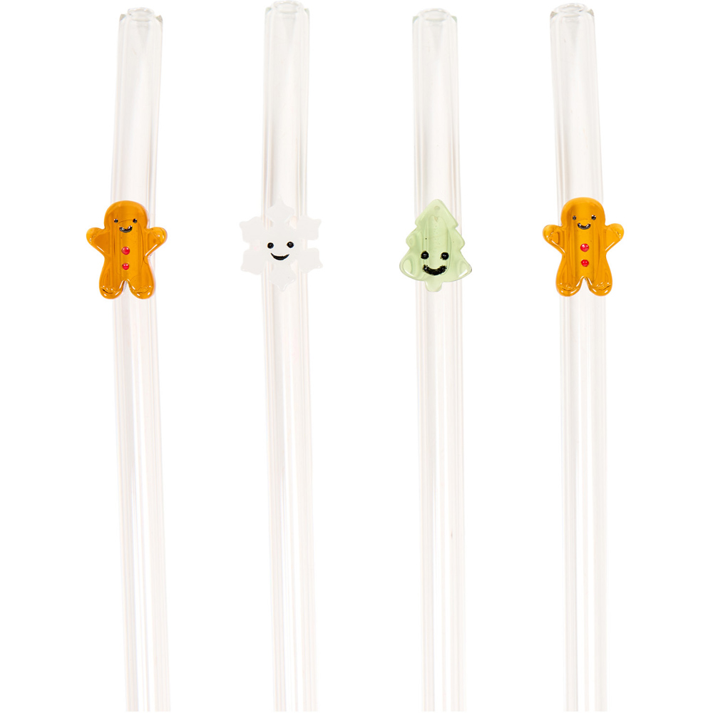 Pack of 4 Cute Christmas Straw Set Image 4