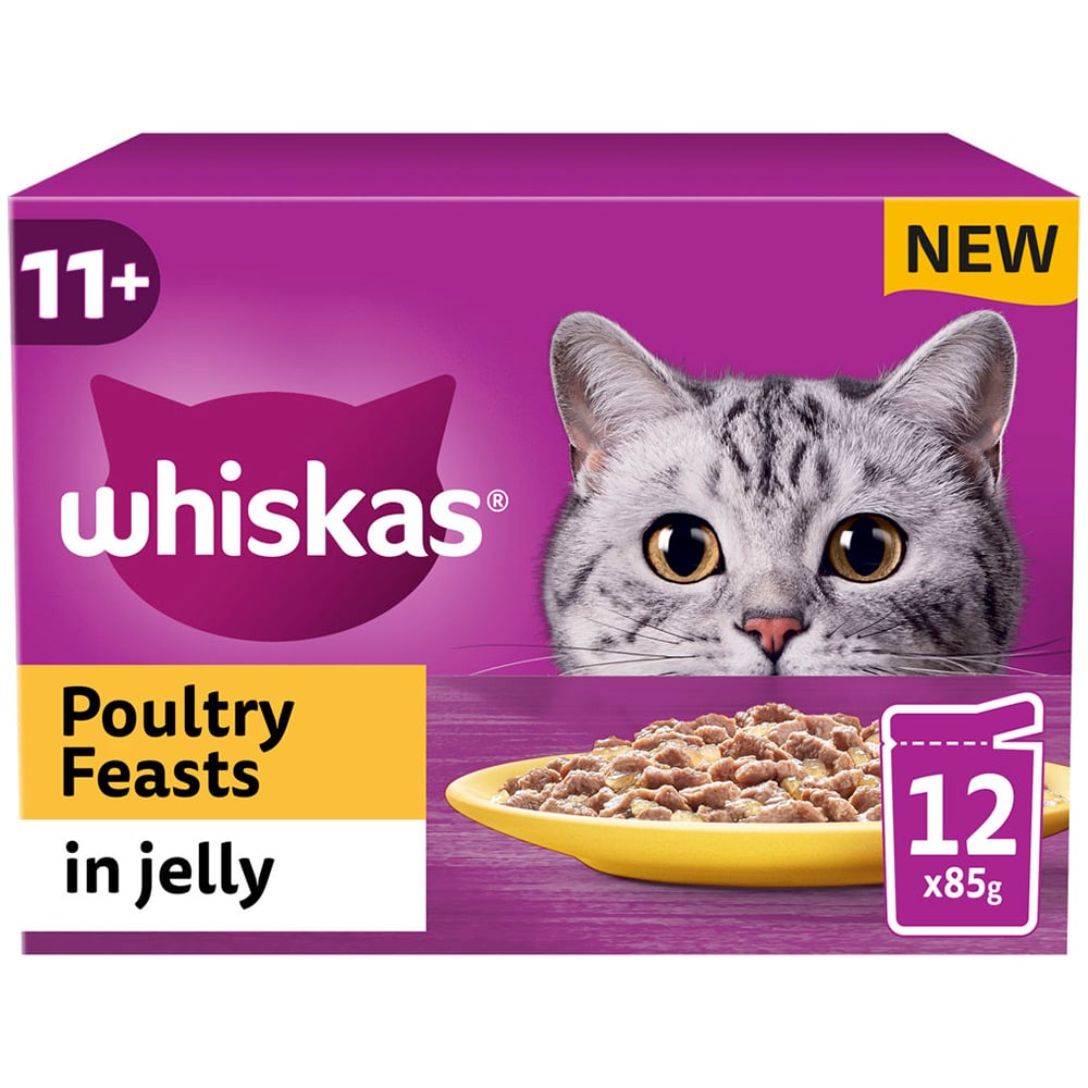 Whiskas Poultry Selection in Jelly Super Senior Cat Food Pouches 85g Case of 4 x 12 Pack Image 2