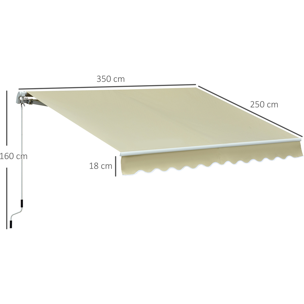 Outsunny Cream and White Retractable Awning 3 x 2.5m Image 8