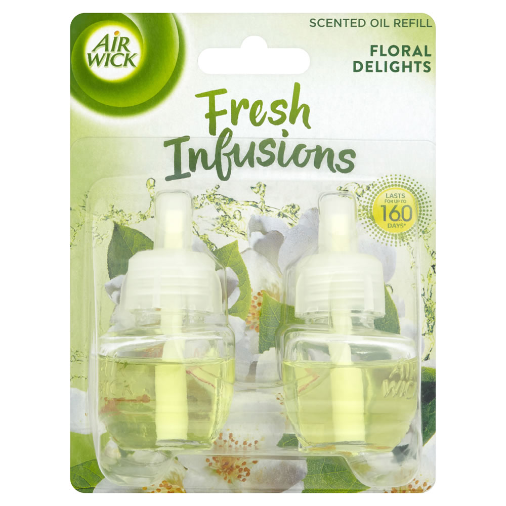 Air Wick Floral Delights Fresh Infusion Scented   Oli Refill 2pk 38ml Image