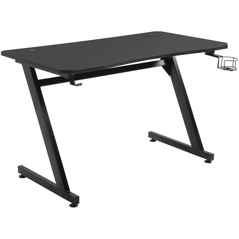 Portland Steel Gaming Desk with Cup Holder Black Image 2