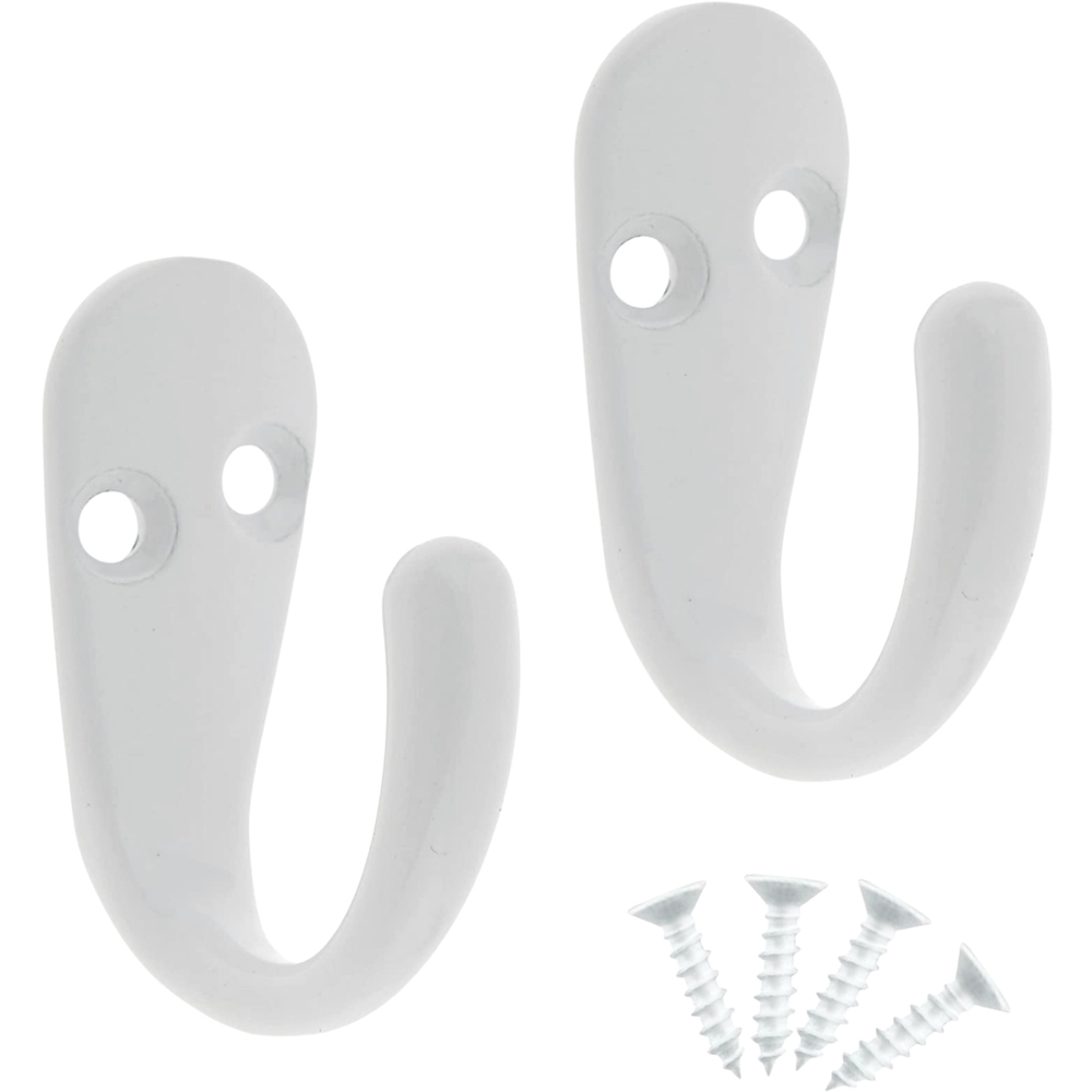 Headbourne White Robe Hook 2 Pack Image 1