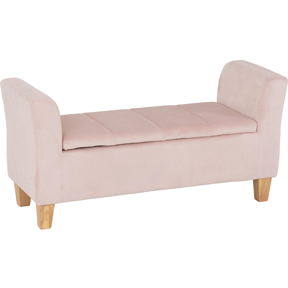 Seconique Amelia 2 Seater Pink Velvet Ottoman Bench Image 2
