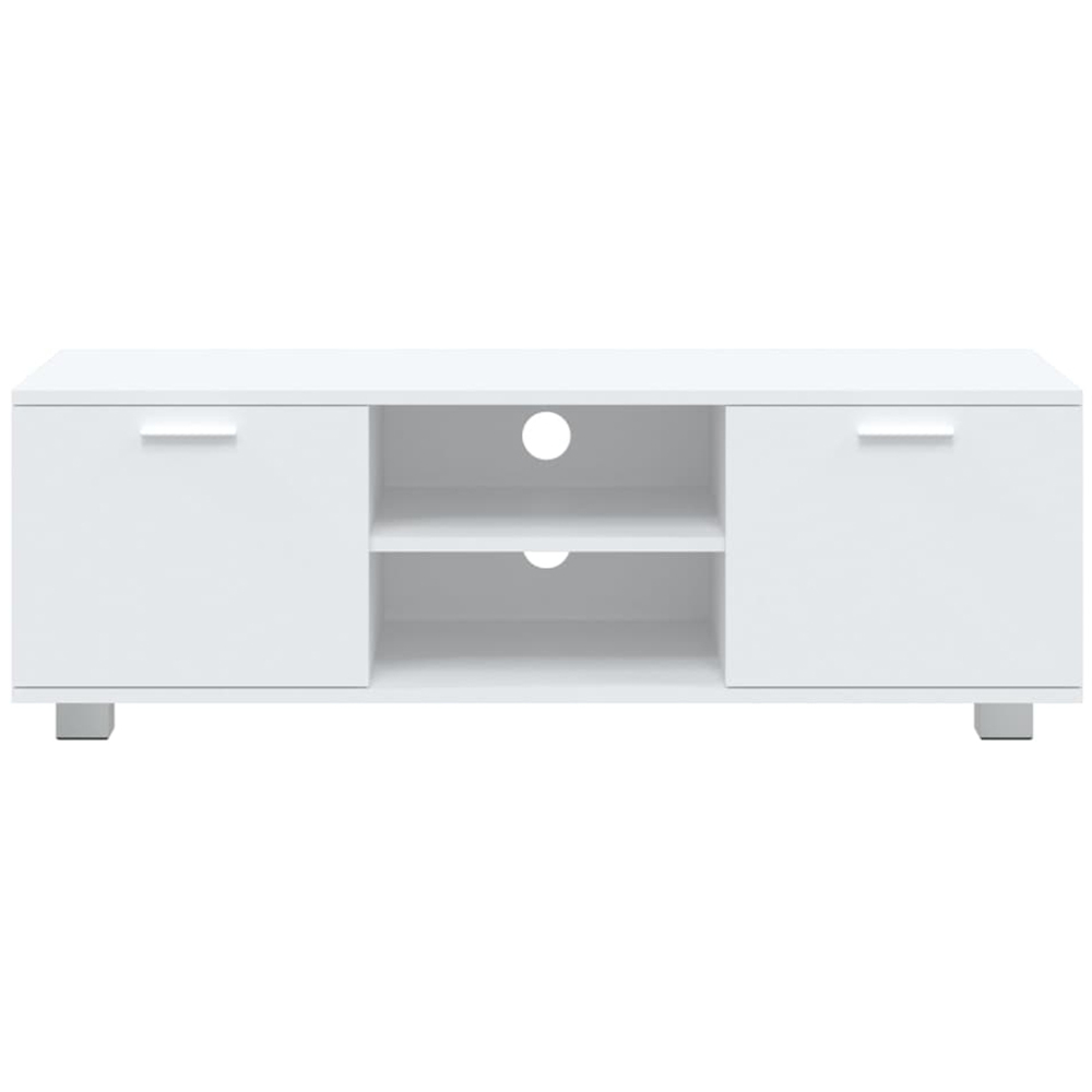 vidaXL 2 Door 2 Shelf White TV Cabinet Image 4