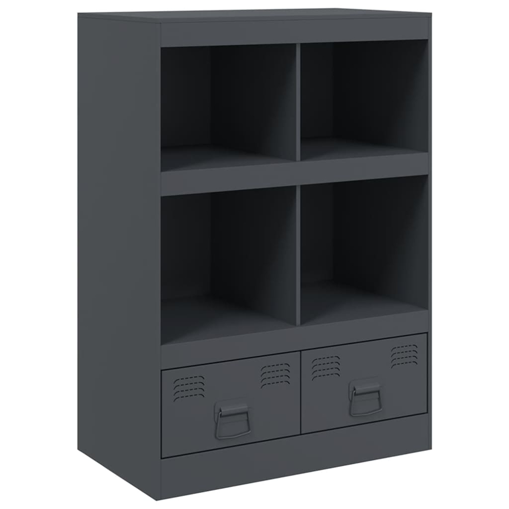 vidaXL 2 Drawer 4 Shelf Anthracite Cold-Rolled Steel Highboard Image 2