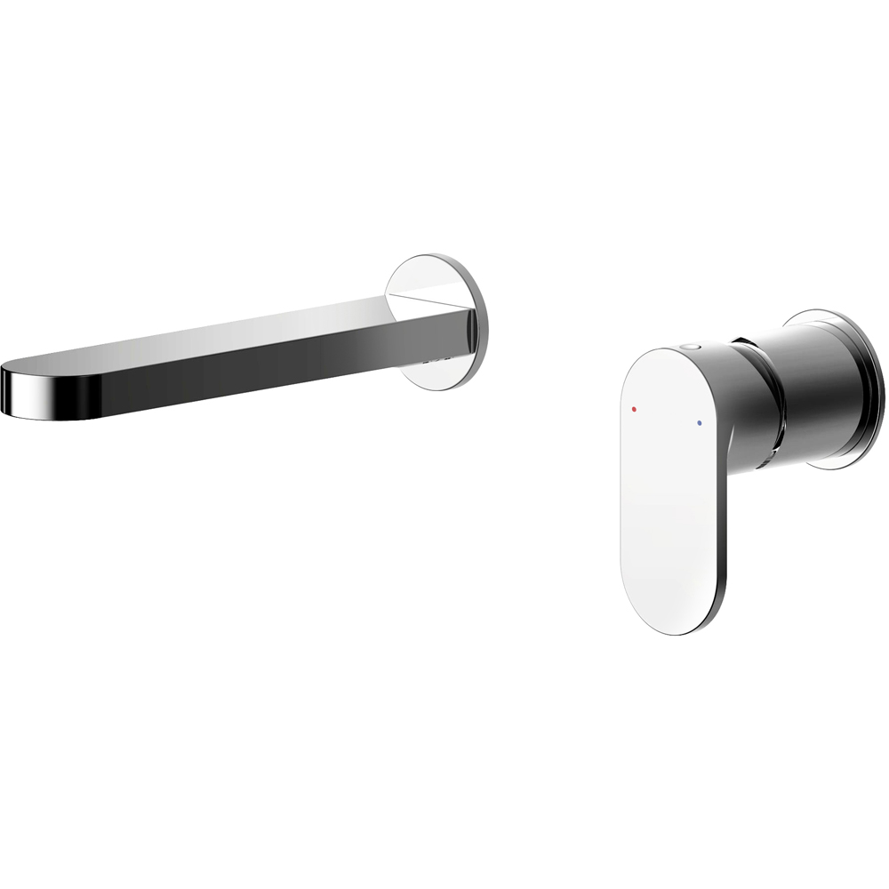 nuie Chrome Wall Mounted 2 Tap Hole Basin Mixer Image 1