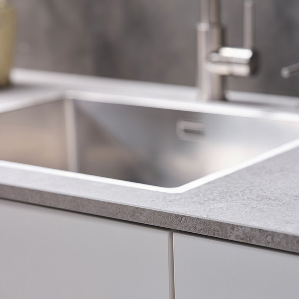 Reginox New York Silver Single Square Bowl Sink 500 x 400mm Image 3